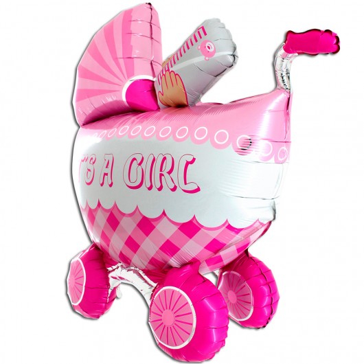 Купить Шар Фигура 3D Коляска для девочки - магазин воздушных шариков