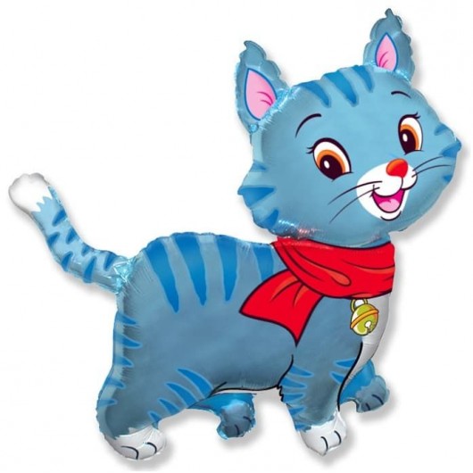 Купить Шар Фигура, Любимый котенок, Синий - магазин воздушных шариков