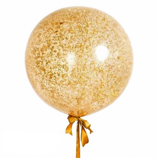 Купить Шар гигант золотое конфетти 90 см. - магазин воздушных шариков