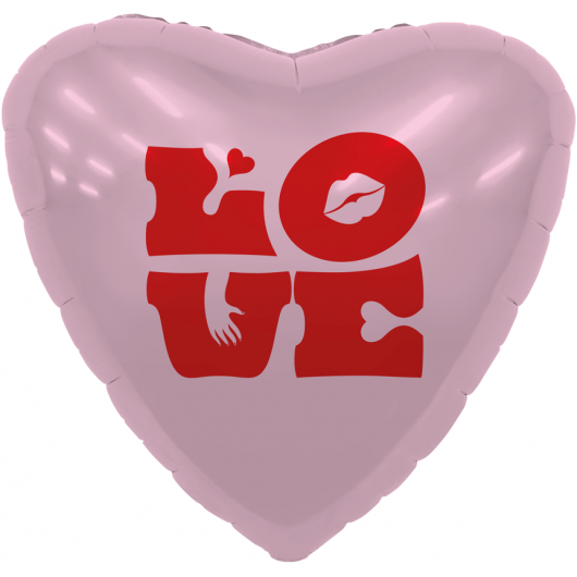 Купить Шар Сердце, LOVE, Розовый - магазин воздушных шариков
