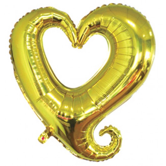 Купить Шар Фигура Цепь сердец Золото - магазин воздушных шариков