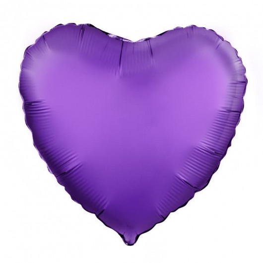 Купить Шар Сердце, Фиолетовый, Сатин - магазин воздушных шариков