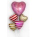 Купить Шар Сердце, Розовые полосы - магазин воздушных шариков