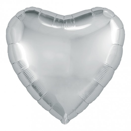 Купить Шар Сердце, Серебро - магазин воздушных шариков