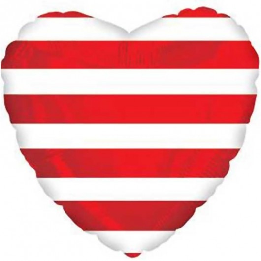 Купить Шар Сердце, Красные полосы - магазин воздушных шариков