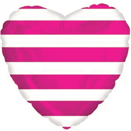 Купить Шар Сердце, Розовые полосы - магазин воздушных шариков