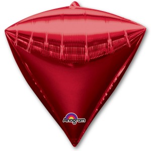 Шар 3D Алмаз красный 44 см