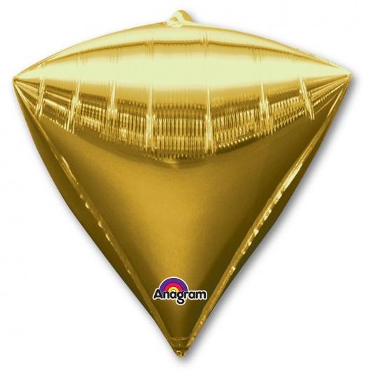 Купить Шар 3D Алмаз золотой 44 см - магазин воздушных шариков