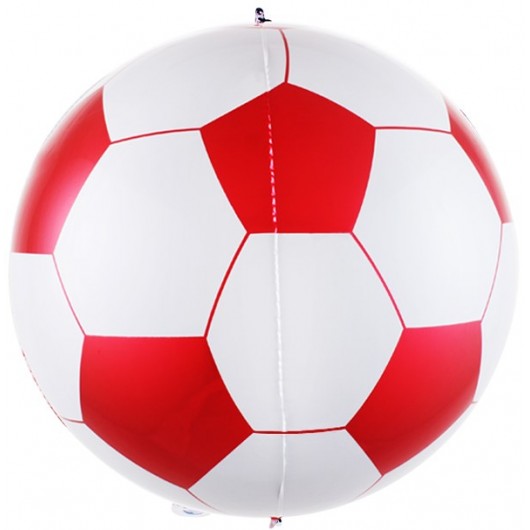 Купить Шар 3D Сфера, Футбольный мяч Красный - магазин воздушных шариков