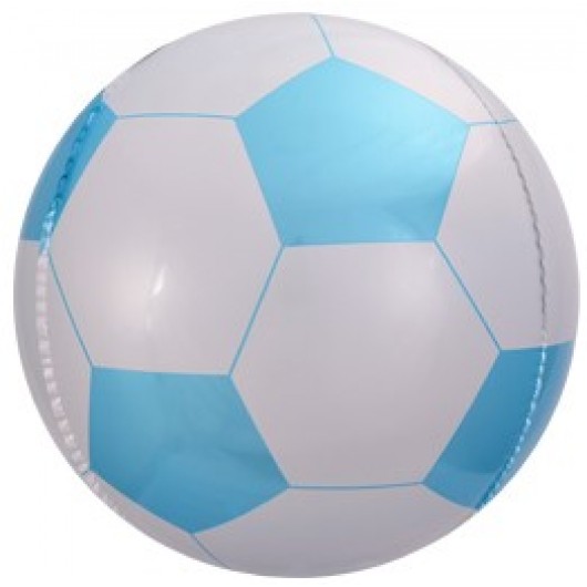 Купить Шар 3D Сфера, Футбольный мяч, Голубой - магазин воздушных шариков