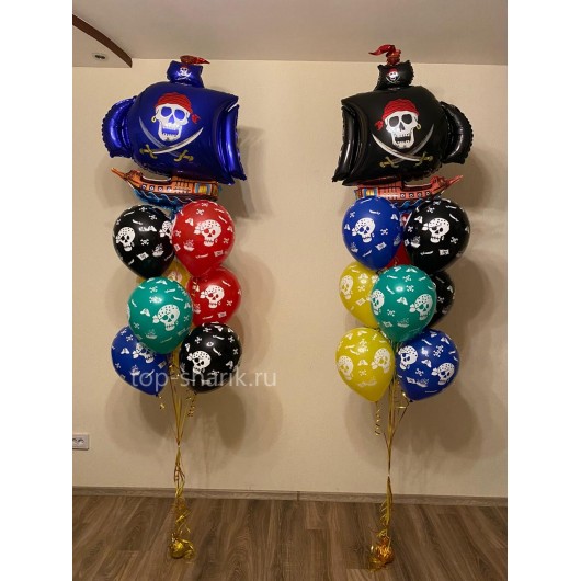 Купить Фонтан из шаров (Пиратский корабль) - магазин воздушных шариков