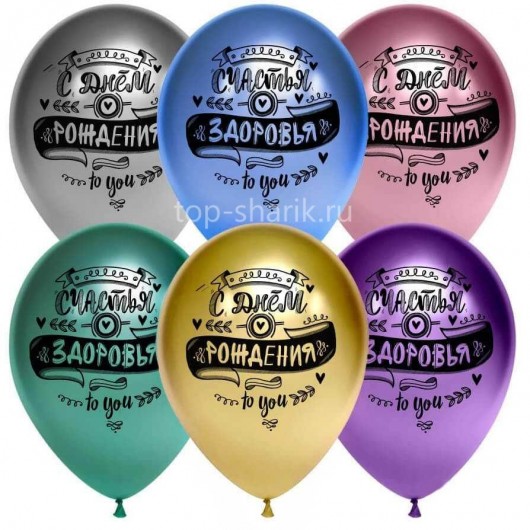 Купить Шарики Хром С днём Рождения пожелания - магазин воздушных шариков