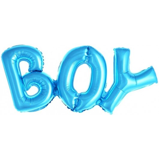 Купить Шар Фигура, Надпись "Boy", Голубой - магазин воздушных шариков