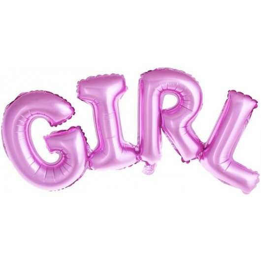 Купить Шар Фигура, Надпись "Girl", Розовый - магазин воздушных шариков