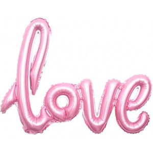 Шар Фигура, Надпись "Love", Розовый
