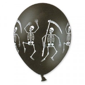 Воздушный шар Скелет черный