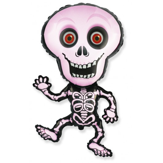 Купить Шар (40''/102 см) Фигура, Танцующий скелет, Розовый - магазин воздушных шариков