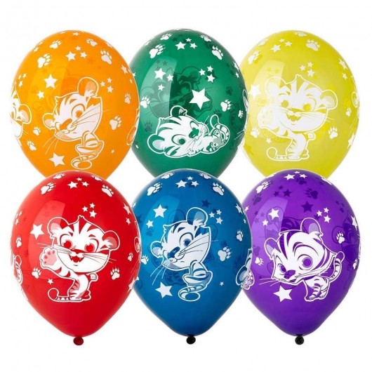 Купить Воздушный шар тигренок ассорти - магазин воздушных шариков