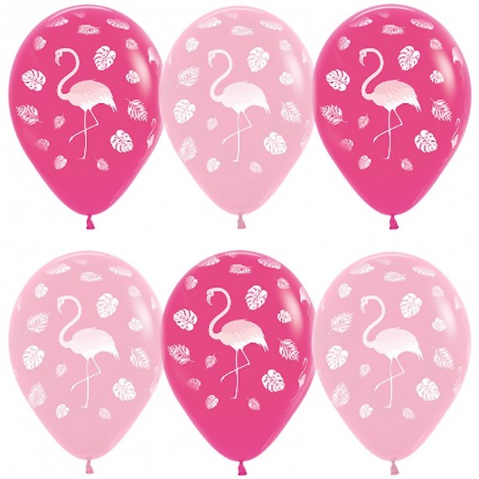Купить Воздушный шар Фламинго и листья - магазин воздушных шариков