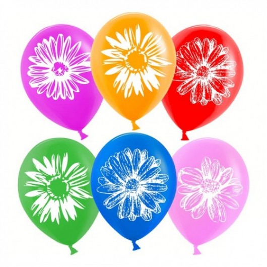Купить Воздушный шар Ромашки, Ассорти - магазин воздушных шариков