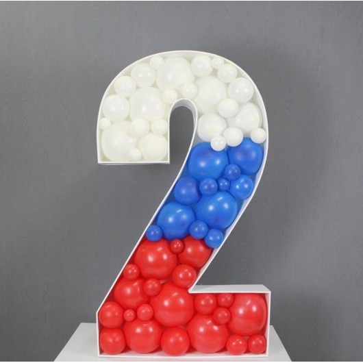 Купить Цифра 2 с шарами Аэромозайка - магазин воздушных шариков