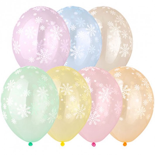 Купить Воздушный шар снежинки нежные прозрачные - магазин воздушных шариков