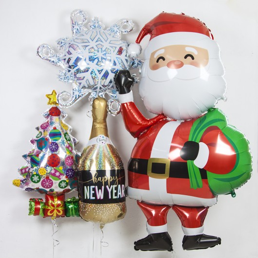 Купить Шар Фигура, Дед Мороз с подарками 152 см - магазин воздушных шариков