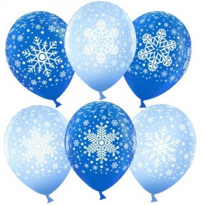 Воздушный шар Снежинки, Голубой/Синий