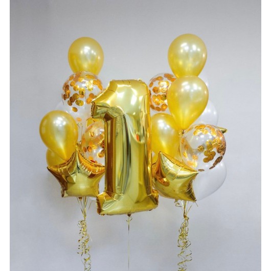 Купить Набор воздушных шаров золото - магазин воздушных шариков