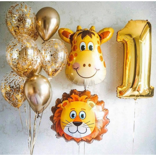 Купить Набор шаров на день рождения (зверята) - магазин воздушных шариков