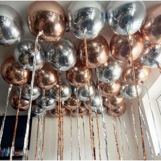 Купить Шары сферы с дождиком под потолок 46 см - магазин воздушных шариков