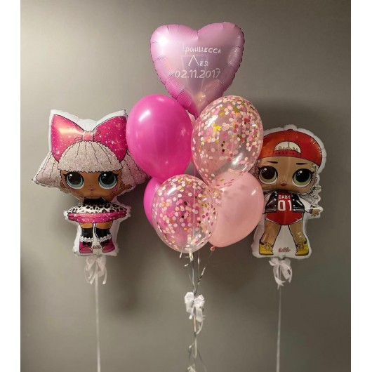 Купить Композиция шаров кукла Лол - магазин воздушных шариков