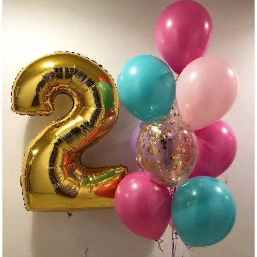 Купить Набор шаров на 2 года - магазин воздушных шариков