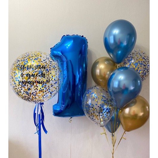 Купить На годик фонтан из шаров - магазин воздушных шариков