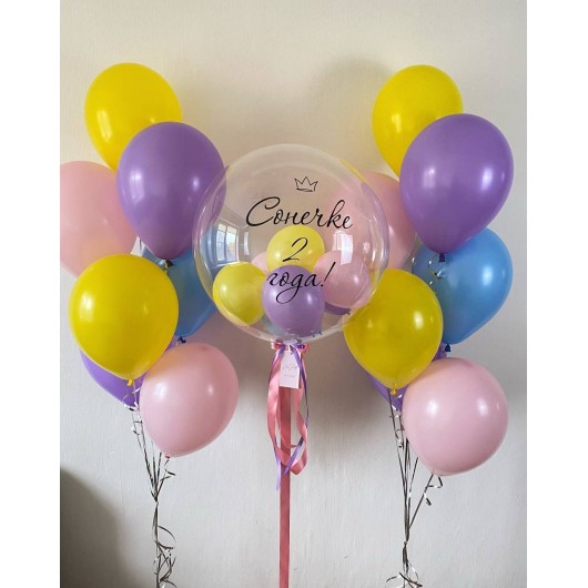Купить Фонтан из шаров праздничный микс на др - магазин воздушных шариков