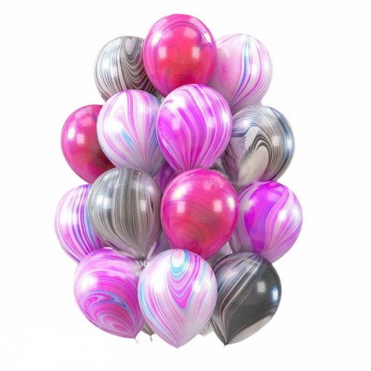 Купить Облако шаров мрамор Ассорти, агат - магазин воздушных шариков