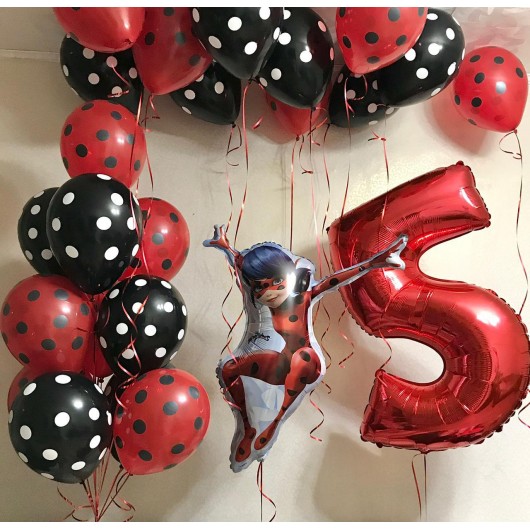 Купить Набор воздушных шариков на день рождения с Леди Баг - магазин воздушных шариков