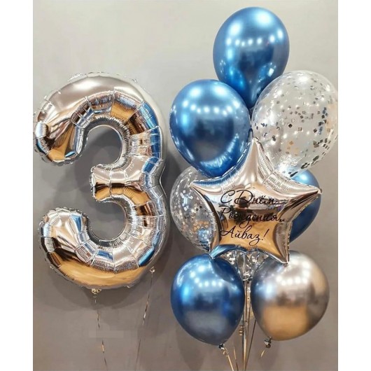 Купить Набор шаров с цифрой на день рождения - магазин воздушных шариков