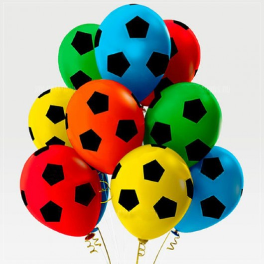 Купить Облако шаров футбольный мяч ассорти - магазин воздушных шариков