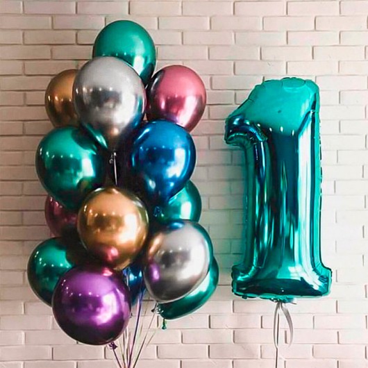 Купить Фонтан из воздушных шаров на день рождения хром - магазин воздушных шариков