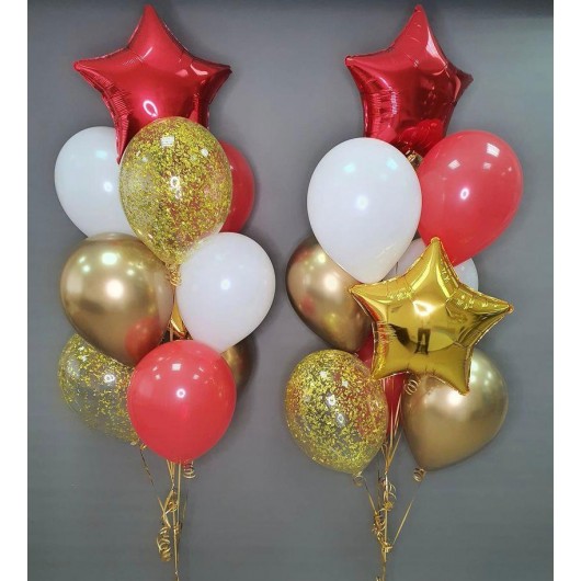 Купить Фонтаны из шаров красно золотой - магазин воздушных шариков