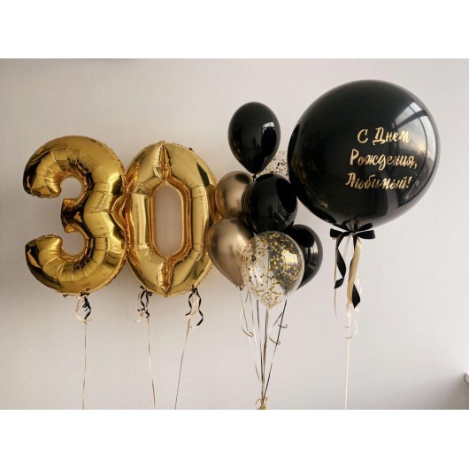 Купить Набор воздушных шаров с днем рождения для мужчины - магазин воздушных шариков