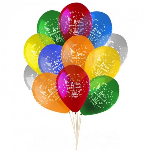 Купить Облако шаров на день рождения ассорти кристалл - магазин воздушных шариков