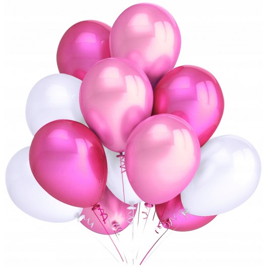 Купить Облако шаров (розовое, белое) - магазин воздушных шариков