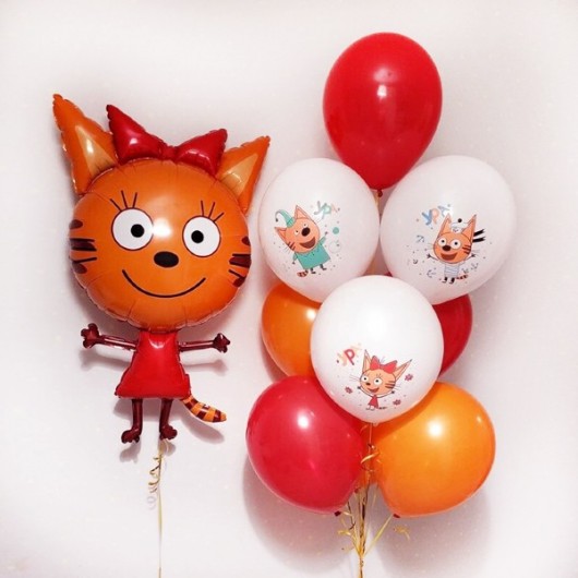 Купить Фонтан воздушных шаров Три кота (карамелька) - магазин воздушных шариков