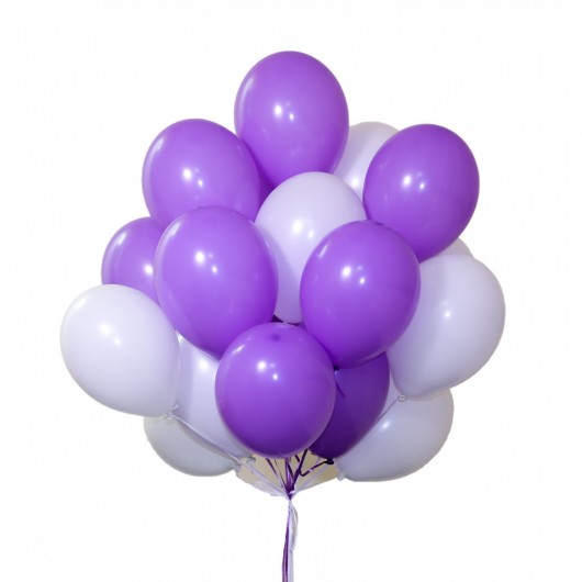 Купить Облако шаров (сиреневый, белый) - магазин воздушных шариков