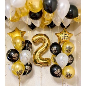 Набор воздушных шаров с днем рождения босс