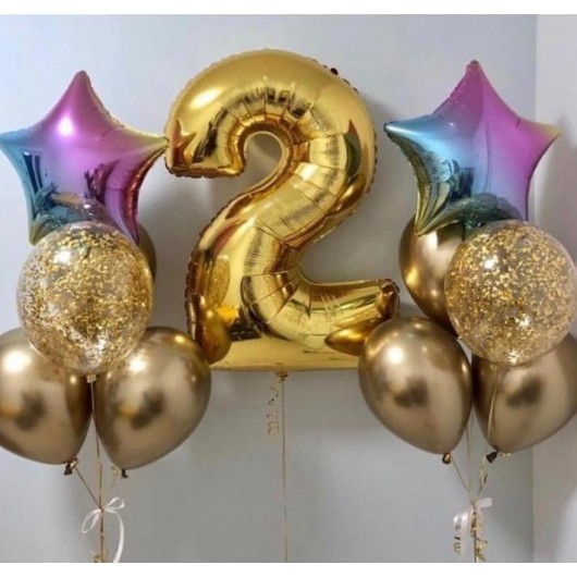 Купить Композиция гелиевых шаров на день рождения - магазин воздушных шариков