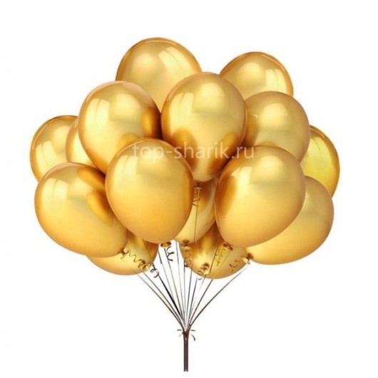 Купить Облако шаров с гелием хром золото - магазин воздушных шариков