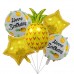 Купить Шар Круг С Днем Рождения ананасы - магазин воздушных шариков